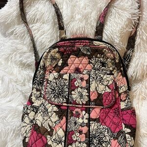 Vera Bradley Pink and Brown Backpack with Chic Design